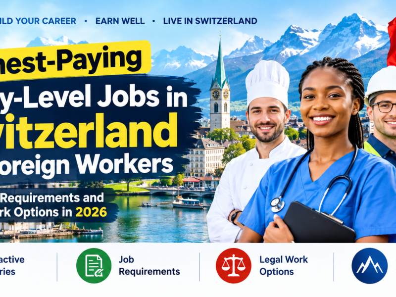 Highest Paying Entry Level Jobs in Switzerland for Foreign Workers